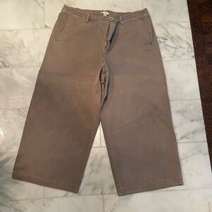 J. Jill Women's Wide Leg Cropped High Rise Stretch Pants Tan Size 16